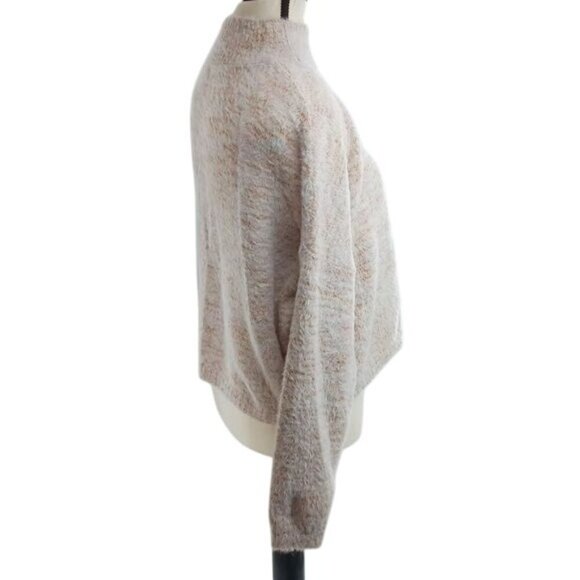 Sincerely Jules Sweater Pink Fuzzy High Neck Semi Cropped Womens Size S - Picture 4 of 8